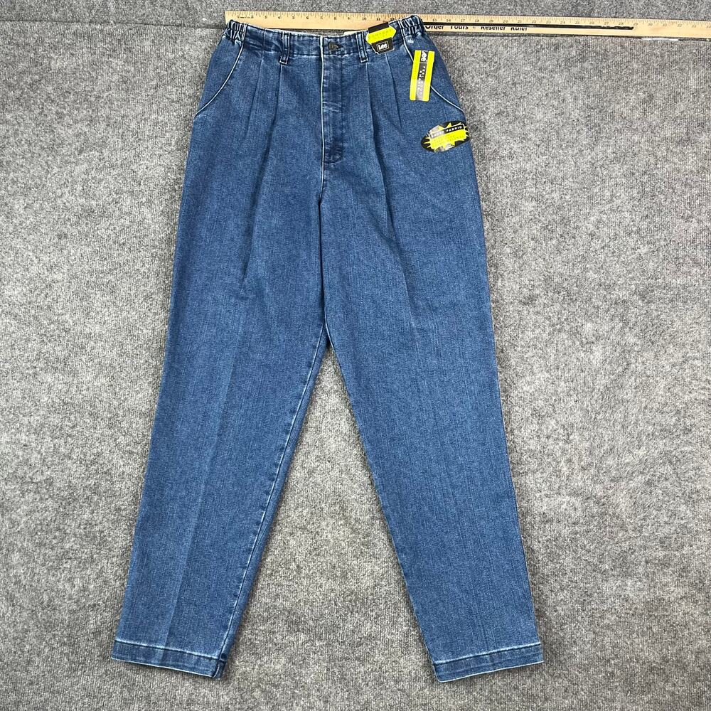 Lee Jeans Womens 34x30 Blue Pleated Relaxed Fit Denim Vintage New With Tags